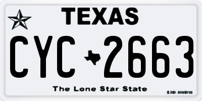 TX license plate CYC2663