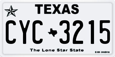 TX license plate CYC3215