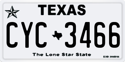 TX license plate CYC3466