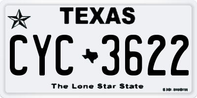 TX license plate CYC3622
