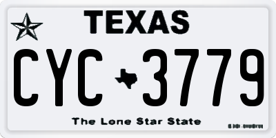 TX license plate CYC3779