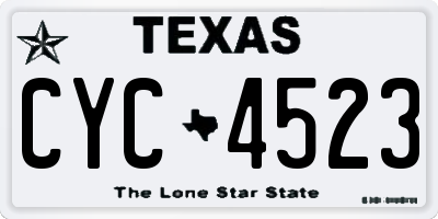 TX license plate CYC4523