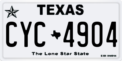 TX license plate CYC4904