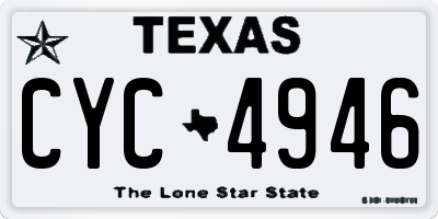 TX license plate CYC4946