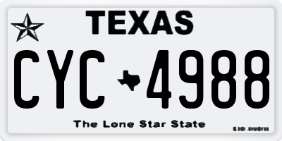 TX license plate CYC4988