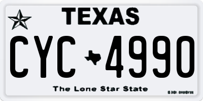 TX license plate CYC4990