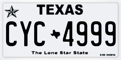 TX license plate CYC4999