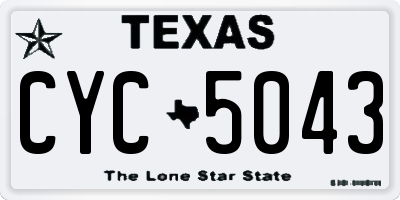 TX license plate CYC5043
