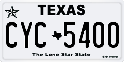 TX license plate CYC5400