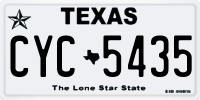 TX license plate CYC5435