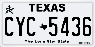 TX license plate CYC5436