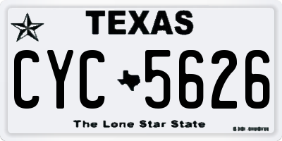 TX license plate CYC5626