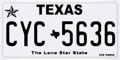 TX license plate CYC5636