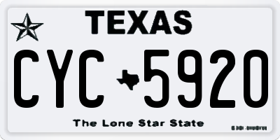 TX license plate CYC5920