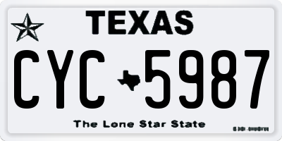 TX license plate CYC5987