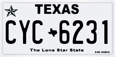 TX license plate CYC6231
