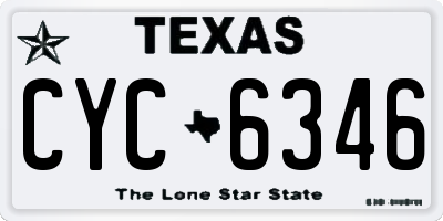 TX license plate CYC6346