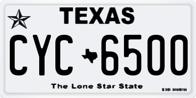 TX license plate CYC6500