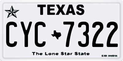 TX license plate CYC7322