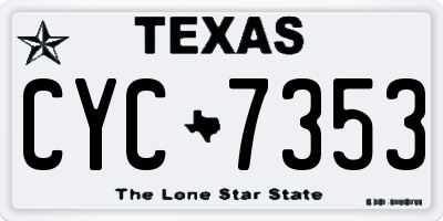 TX license plate CYC7353