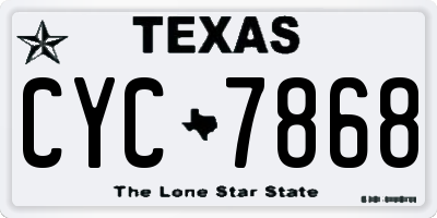 TX license plate CYC7868