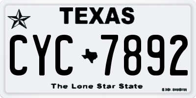 TX license plate CYC7892