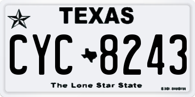 TX license plate CYC8243