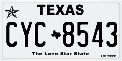 TX license plate CYC8543