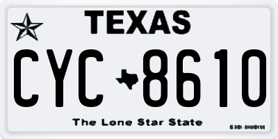 TX license plate CYC8610