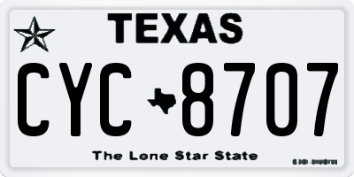 TX license plate CYC8707