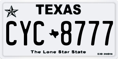 TX license plate CYC8777