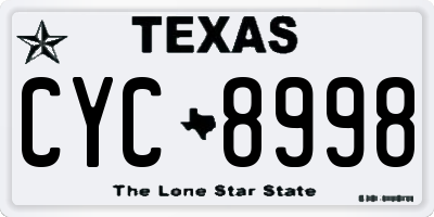 TX license plate CYC8998
