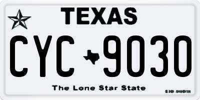 TX license plate CYC9030