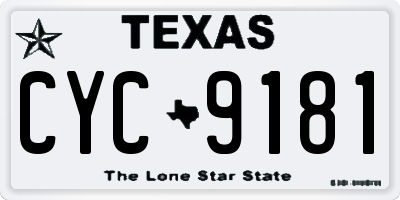 TX license plate CYC9181