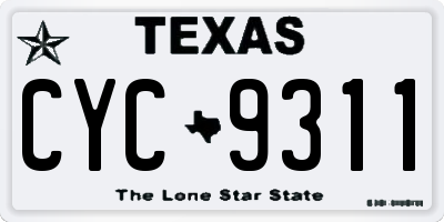 TX license plate CYC9311