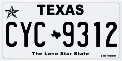 TX license plate CYC9312
