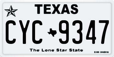 TX license plate CYC9347