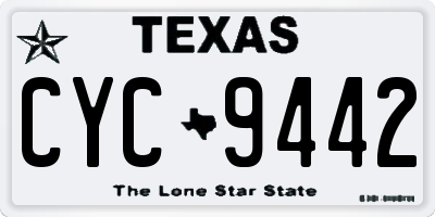 TX license plate CYC9442