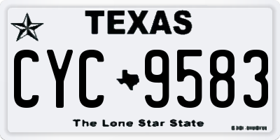 TX license plate CYC9583
