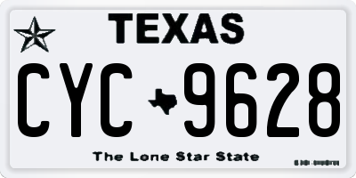TX license plate CYC9628