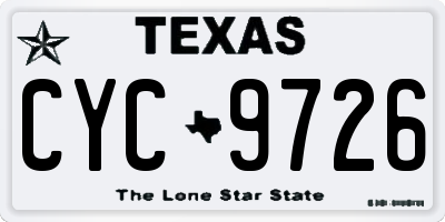 TX license plate CYC9726