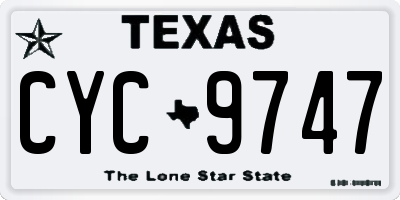 TX license plate CYC9747