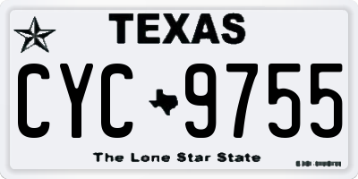 TX license plate CYC9755