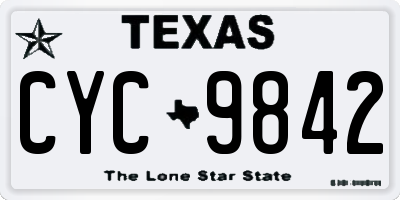 TX license plate CYC9842