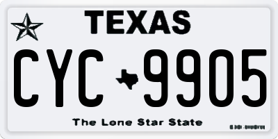 TX license plate CYC9905