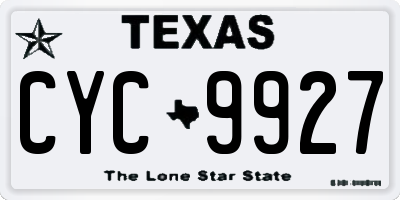 TX license plate CYC9927