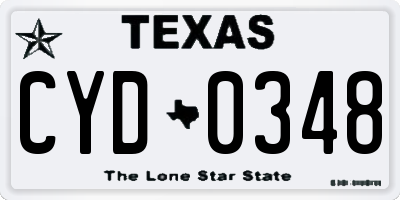 TX license plate CYD0348