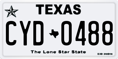 TX license plate CYD0488
