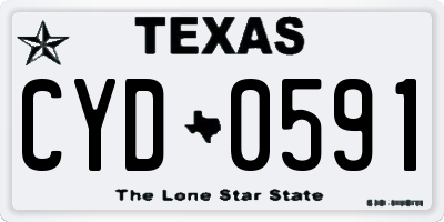 TX license plate CYD0591