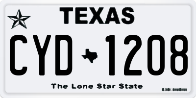 TX license plate CYD1208